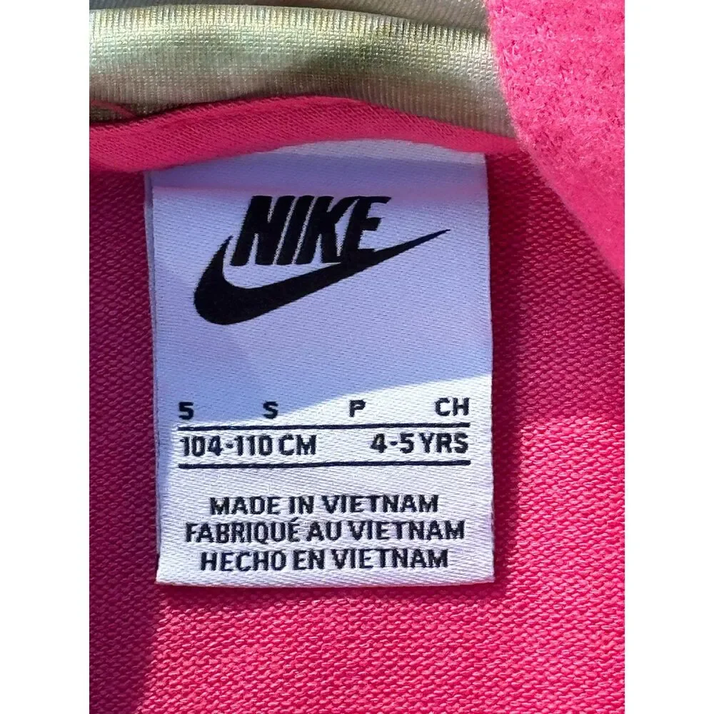 NWT Nike Girls Pullover Hoodie and Leggings Set Pink Olive - Size 5